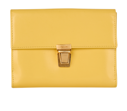 Prada Fold Wallet, Patent, Yellow, MII, 3*